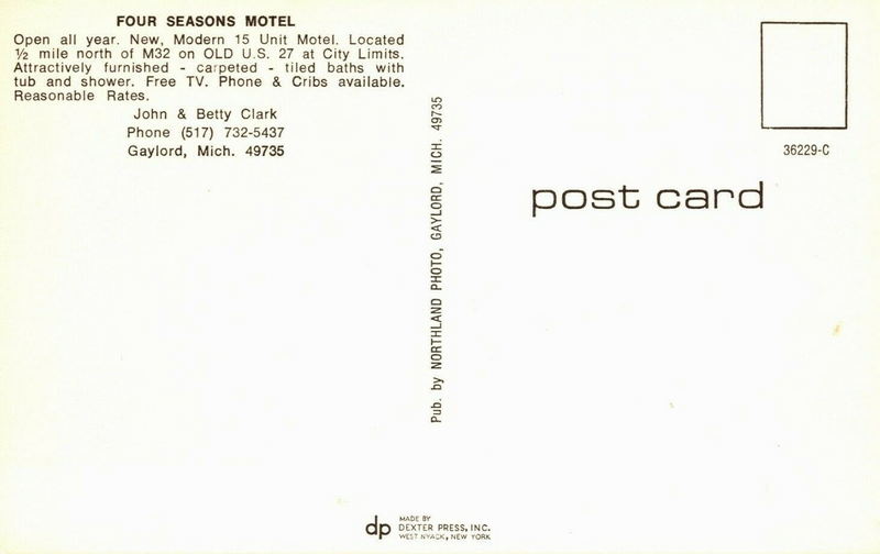 Four Seasons Motel - Old Postcard